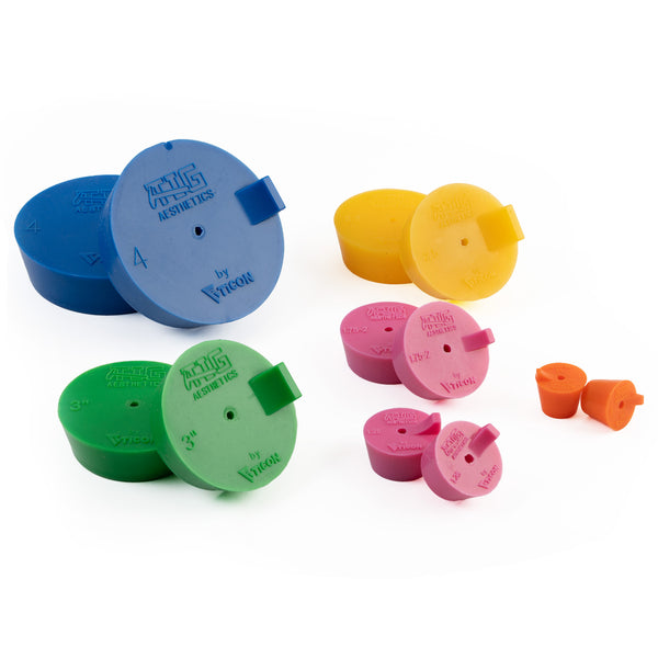 Sanitary tube welding purge kit featuring assorted silicone purge plugs and stainless steel diffuser for laminar argon flow