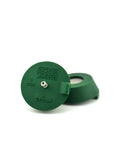 TIG Aesthetics Forest Green silicone 3 inch NPS pipe purge plug pair, not installed. designed for industrial pipe welding and gas-purge applications