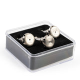 TIG Aesthetics shower head diffuser upgrade packaging on a white background with three pieces of raw titanium shower head diffusers with precision CNC machined outlet ports, displayed against a white background with TIG Aesthetics and Ticon logo laser etched on the bottom.