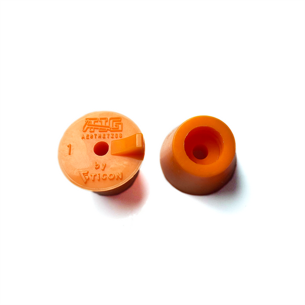 two orange silicone purge plugs for high purity tube welding mesh diffuser for laminar argon flow
