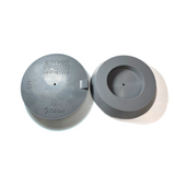 Two green silicone purge plugs for high purity tube welding with mesh diffuser for laminar argon flow and small tube to attach hose