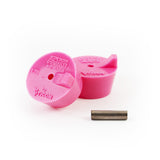 TIG Aesthetics pair of pink silicone purge plugs  disassembled, 1.5 inch tube, titanium inlet tube and two diffusers visible