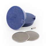 TIG Aesthetics pair of purple silicone purge plugs disassembled, 4.5 to 5 inch tube, titanium inlet tube and two diffusers visible