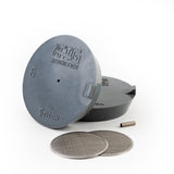 TIG Aesthetics pair of gray silicone purge plugs disassembled, 6 inch tube, titanium inlet tube and two diffusers visible