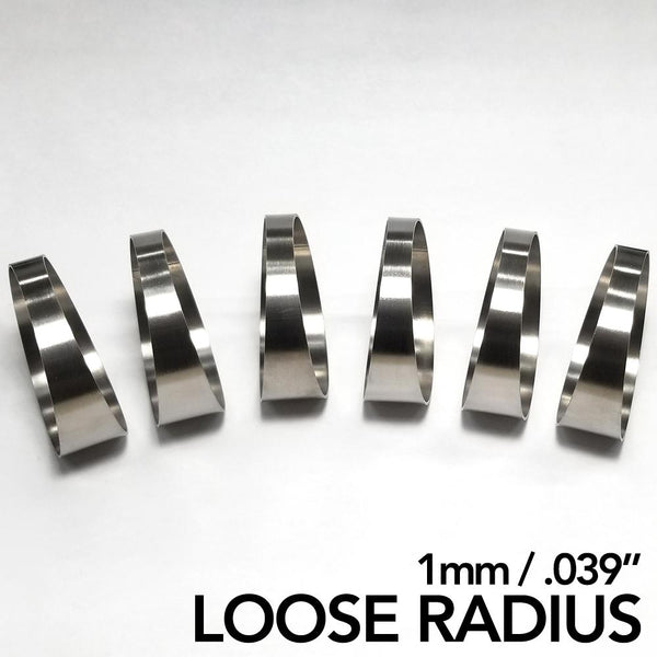 Titanium Pie Cut - Loose Radius - 1mm/.039" - 6 Pack (90° Total)