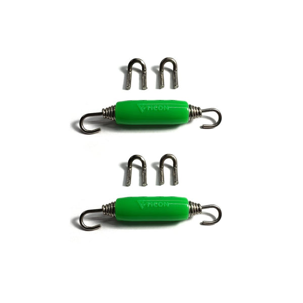 Titanium Exhaust Hook and Tension Spring for Slip Connector Green(2-Pack)