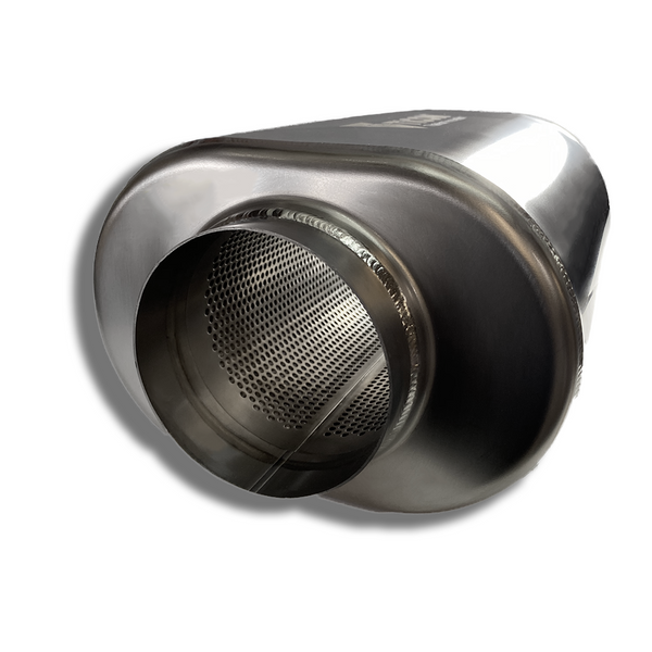 3.5" Titanium Race Muffler Oval 17" OAL